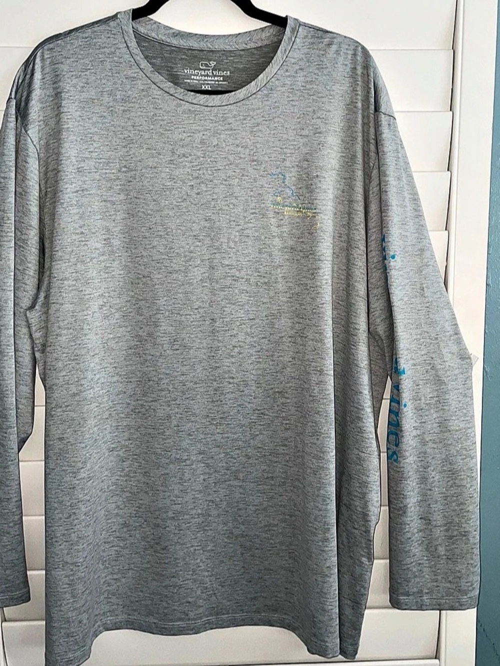 Vineyard Vines Performance Bahamas Long Sleeve Tee in Gray Size XXL